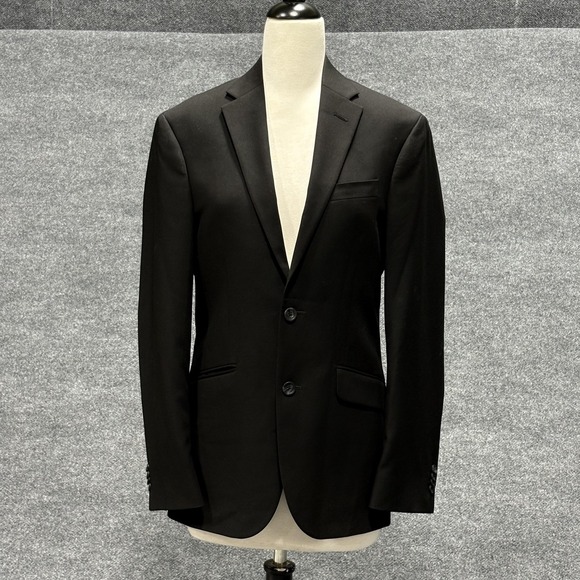 Kenneth Cole Reaction Blazer Mens 36R Black Techni-Cole Suit Jacket 2 Button - Picture 1 of 14